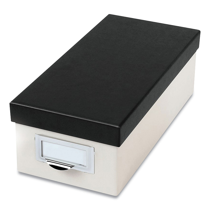 Oxford Index Card Storage Box, Holds 1,000 3 x 5 Cards, 5.5 x 11.5 x 3.88, Pressboard, Marble White/Black (406350)