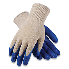 PIP Seamless Knit Cotton/Polyester Gloves, Regular Grade, X-Large, White/Blue, 12 Pairs (39C122XL)