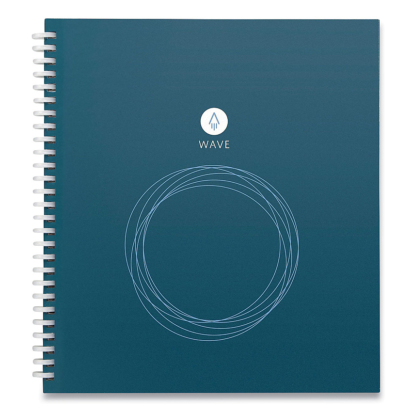 Rocketbook Wave Smart Reusable Notebook, Dotted Rule, Blue Cover, 9.5 x 8.5, 40 Sheets (WAVSKA)