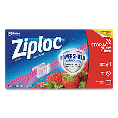 Ziploc Slider Storage Bags, 1 qt, 5.88" x 7.88", Clear, 9/Carton (316490)