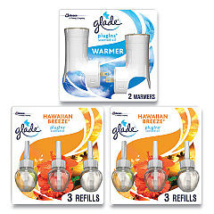 Glade Plugin Scented Oil, Hawaiian Breeze, 0.67 oz, 2 Warmers and 6 Refills/Pack (319962)