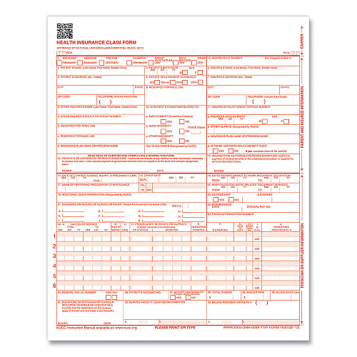 ComplyRight CMS-1500 Health Insurance Claim Form, One-Part (No Copies), 8.5 x 11, 1,000 Forms Total (CMS12LC1)