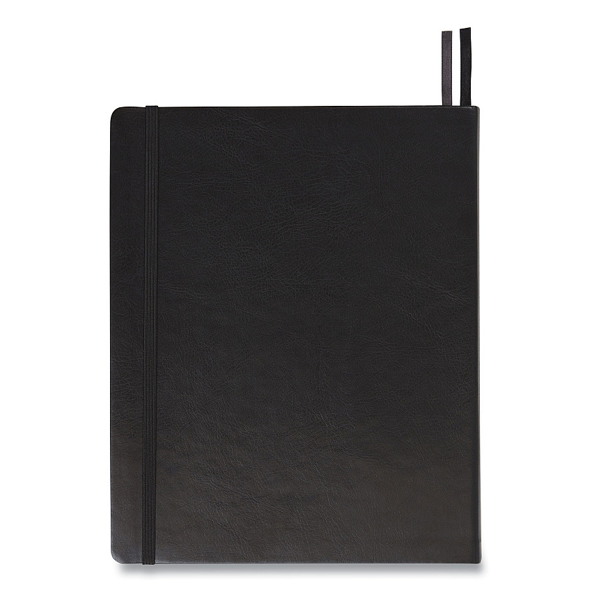 TRU RED Flexible-Cover Business Journal, 1 Subject, Quadrille Rule, Black Cover, 10 x 8, 128 Sheets (24377316)