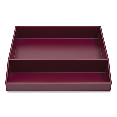 TRU RED Divided Stackable Plastic Tray, 2 Compartments, 9.44 x 9.84 x 1.77, Purple (24380380)