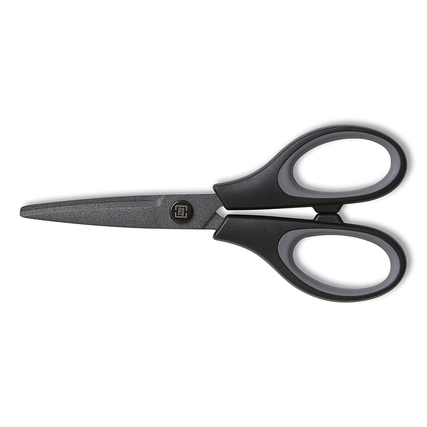 TRU RED Non-Stick Titanium-Coated Scissors, 5" Long, 2.36" Cut Length, Gun-Metal Gray Blades, Black/Gray Straight Handle (24380503)
