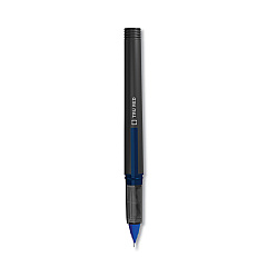 TRU RED Roller Ball Pen, Stick, Fine 0.5 mm Needle Tip, Blue Ink, Black Barrel, Dozen (24419530)