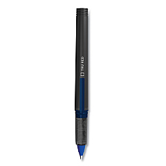 TRU RED Roller Ball Pen, Stick, Fine 0.5 mm, Blue Ink, Black Barrel, Dozen (24419531)