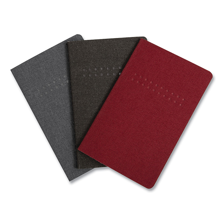 TRU RED Pocket Journal, 1 Subject, Dotted Rule, Assorted Covers, 3.5 x 5.5, 48 Sheets, 3/Pack (24421825)