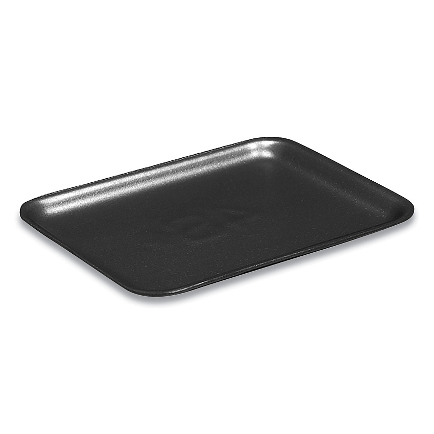 Pactiv Evergreen Supermarket Tray,  #4S, 9.25 x 7.25 x 0.69, Black, 500/Carton (51P904S)