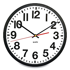 Victory Light Tempus Wall Clock, 11.8" Overall Diameter, Black Case, 1 AA (sold separately) (TC6236RF)