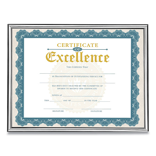 Victory Light U-Channel Document Frame, 8.5 x 11, Silver (VS4503B811S)