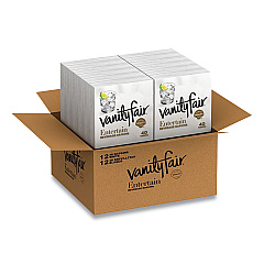 Vanity Fair Entertain Beverage Napkins, 2-Ply, 9.8 x 9.8, White, 40/Pack, 12 Packs/Carton (35134)