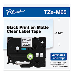 Brother TZEM65 TZe Series Standard Adhesive Laminated Labeling Tape