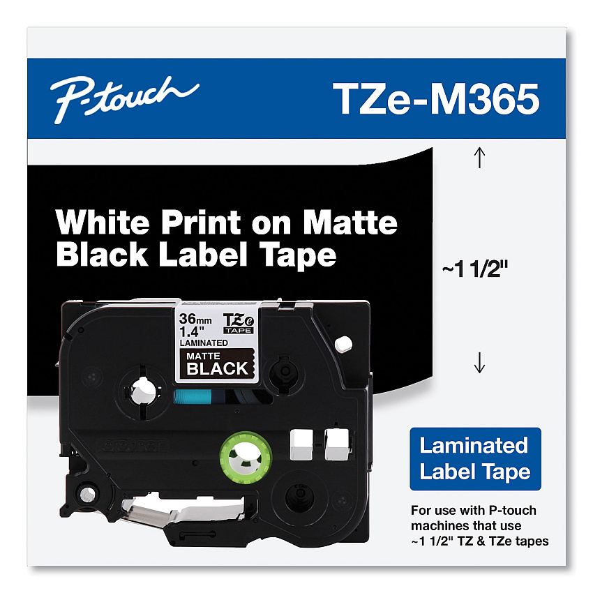 Brother TZEM365 TZe Series Standard Adhesive Laminated Labeling Tape