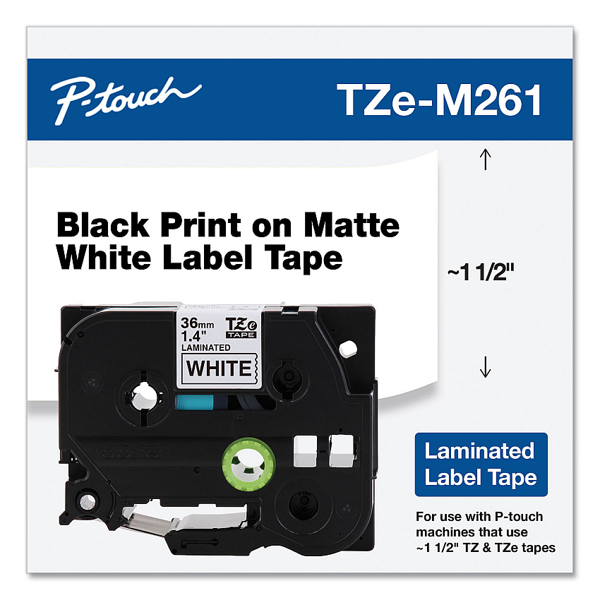 Brother TZEM261 TZe Series Standard Adhesive Laminated Labeling Tape