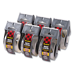 Scotch Box Lock Shipping Packaging Tape, 1.5" Core with Dispenser, 1.88" x 22.2 yds, Clear, 6/Pack (1956)