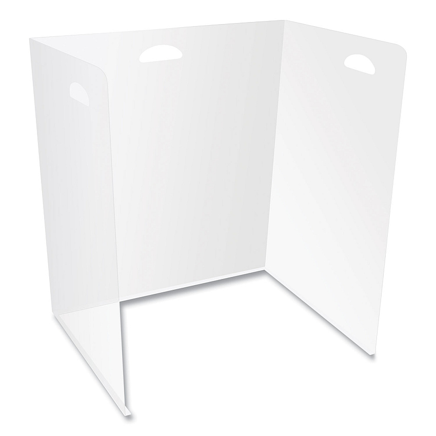 deflecto Lightweight Desktop Barriers, 22 x 16 x 24, Polypropylene, Clear, 10/Carton (PSBPP)