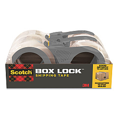 Scotch Box Lock Shipping Packaging Tape with Dispenser, 3" Core, 1.88" x 54.6 yds, Clear, 4/Pack (39504RD)