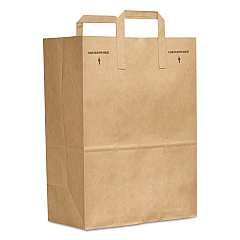General Grocery Paper Bags, Attached Handle, 30 lbs Capacity, #70, 1/6 BBL, 12 x 7 x 17, Kraft, 300 Bags (SK1670EZ300)