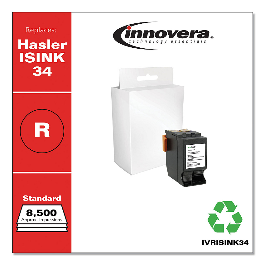 Innovera Remanufactured Red Postage Meter Ink, Replacement for ISINK34
