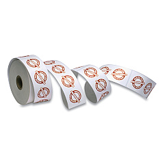 Iconex Tamper Seal Label, 1.88 x 6, Red/White, 500/Roll, 4 Rolls/Carton (90232497)