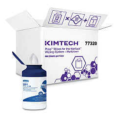 Kimtech WetTask System Prep Wipers for Bleach/Disinfectants/Sanitizers Hygienic Enclosed System Refills, w/Canister, 55/Rl,12 Roll/Ct (7732005)