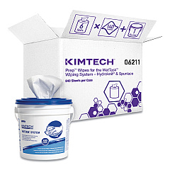 WypAll Power Clean Wipers for Disinfectants, Sanitizers,Solvents WetTask Customizable Wet Wipe System, 140/Roll, 6 Rolls/1 Bucket/CT (0621102)