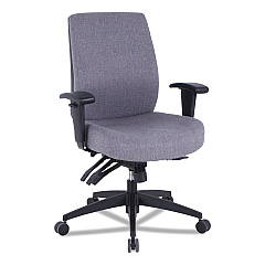 Alera Wrigley Series 24/7 High Performance Mid-Back Multifunction Task Chair, Supports Up to 275 lb, Gray, Black Base (ALEHPT4241)