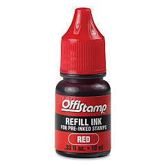 Offistamp Refill Ink for Pre-Inked Stamps, 0.33 oz, Red (034517)