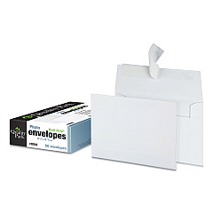 Quality Park Greeting Card/Invitation Envelope, A-4, Square Flap, Redi-Strip Closure, 4.5 x 6.25, White, 50/Box (10742)
