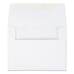 Quality Park Greeting Card/Invitation Envelope, A-2, Square Flap, Gummed Closure, 4.38 x 5.75, White, 100/Box (36217)