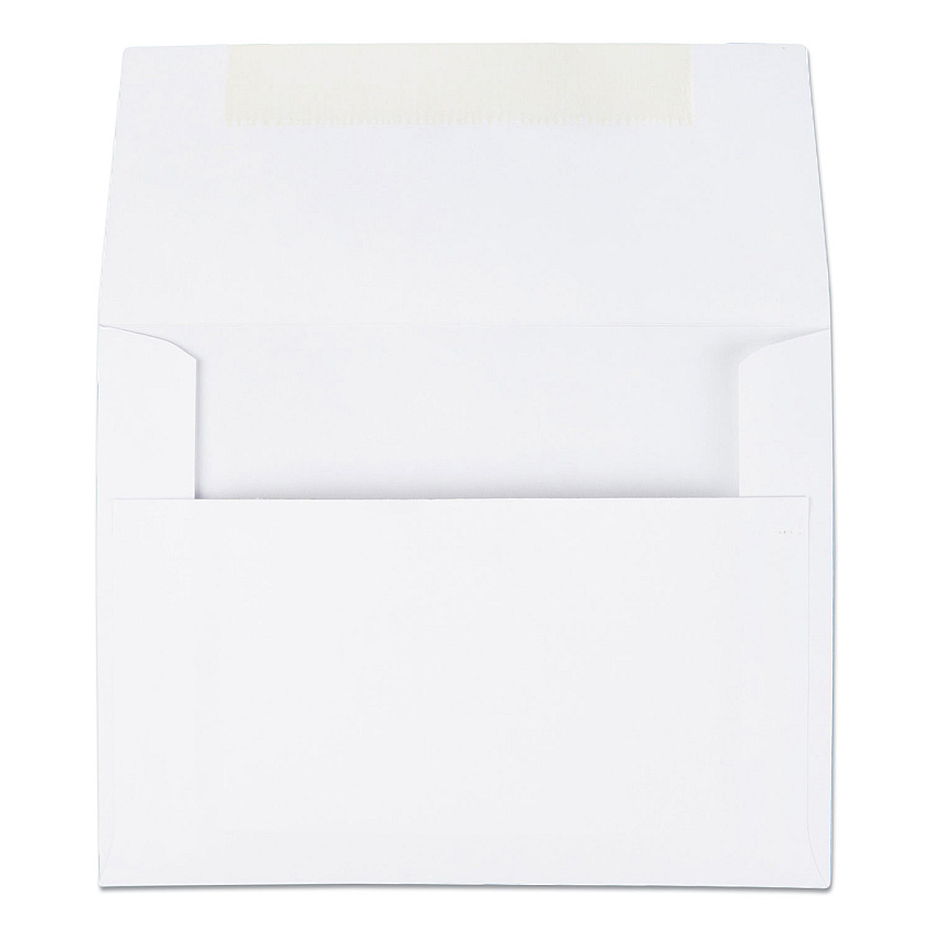 Quality Park Greeting Card/Invitation Envelope, A-2, Square Flap, Gummed Closure, 4.38 x 5.75, White, 100/Box (36217)