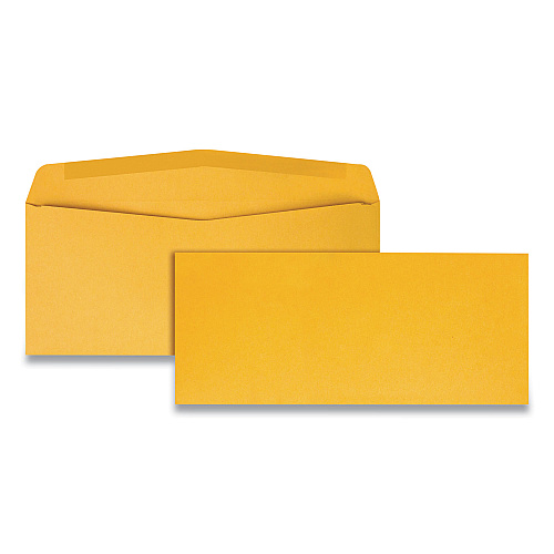 Quality Park Kraft Envelope, #10, Commercial Flap, Gummed Closure, 4.13 x 9.5, Brown Kraft, 500/Box (11162)