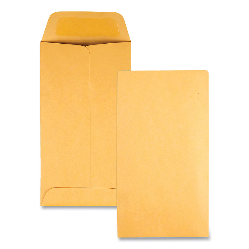 Quality Park Kraft Coin and Small Parts Envelope, #7, Square Flap, Gummed Closure, 3.5 x 6.5, Brown Kraft, 500/Box (50762)