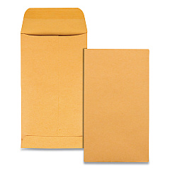 Quality Park Kraft Coin Envelope, 28 lb Bond Weight Paper, #5 1/2, Square Flap, Gummed Closure, 3.13 x 5.5, Brown Kraft, 500/Box (50562)