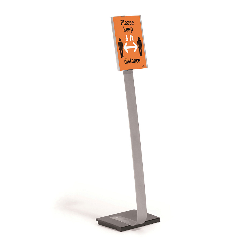 Durable Info Sign Duo Floor Stand, Letter-Size Inserts, 15 x 46.5, Clear (481423)