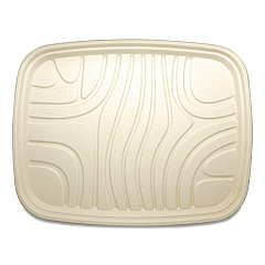 World Centric Fiber Trays, PLA Lined, PFAS Free, 1-Compartment, 18 x 14 x 1, Natural, 100/Carton (TRSC1418LF)