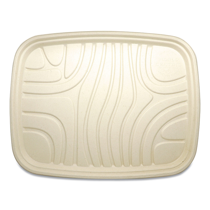 World Centric Fiber Trays, PLA Lined, PFAS Free, 1-Compartment, 18 x 14 x 1, Natural, 100/Carton (TRSC1418LF)