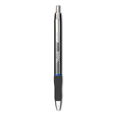 Sharpie S-Gel S-Gel Premium Metal Barrel Gel Pen, Retractable, Medium 0.7 mm, Blue Ink, Gun Metal Gray Barrel, Dozen (2147525)
