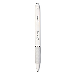 Sharpie S-Gel S-Gel Fashion Barrel Gel Pen, Retractable, Medium 0.7 mm, Black Ink, Pearl White Barrel, Dozen (2126236)