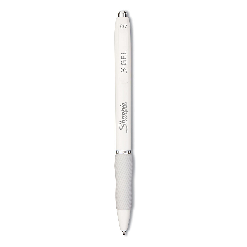 Sharpie S-Gel S-Gel Fashion Barrel Gel Pen, Retractable, Medium 0.7 mm, Black Ink, Pearl White Barrel, Dozen (2126236)
