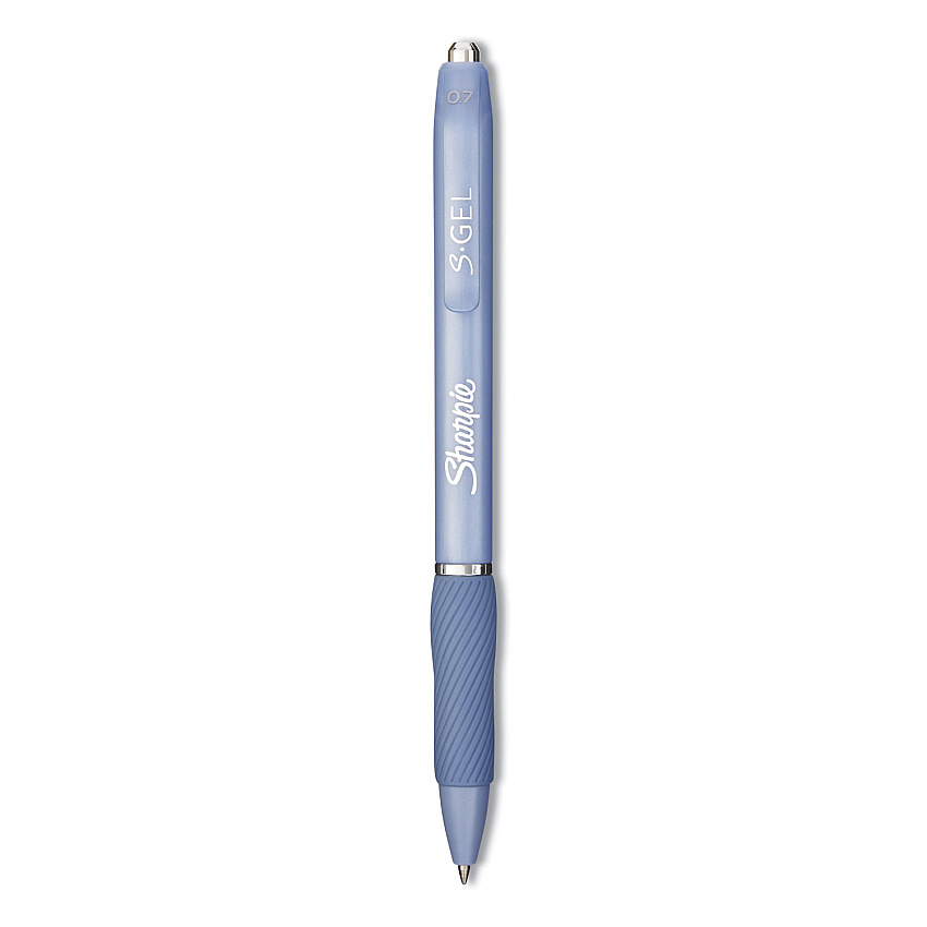 Sharpie S-Gel S-Gel Fashion Barrel Gel Pen, Retractable, Medium 0.7 mm, Black Ink, Frost Blue Barrel, Dozen (2126232)