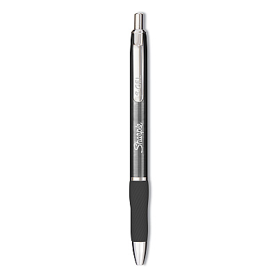 Sharpie S-Gel S-Gel Premium Metal Barrel Gel Pen, Retractable, Medium 0.7 mm, Black Ink, Gun Metal Gray Barrel, Dozen (2147528)