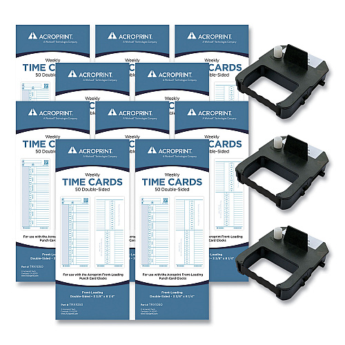 Acroprint EXP500 Accessory Bundle, Weekly, Two Sides, 3.38 x 8.25
