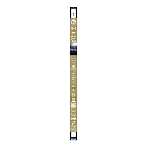 GE 24" T8/T12, 20 W, T8 Tube, 8 W, Bright White, 6/Carton (37137)