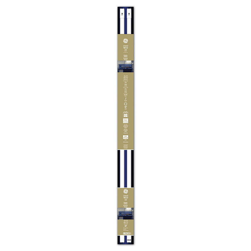 GE 48" T8/T12, 40 W, T8 Tube, 15 W, Bright White, 6/Carton (37167)