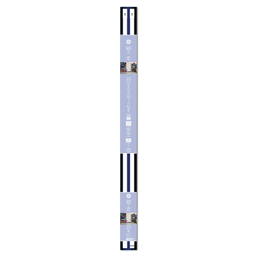 GE 48" T8/T12, 40 W, T8 Tube, 15 W, Cool White, 6/Carton (37168)