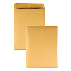 Quality Park Catalog Envelope, #12 1/2, Square Flap, Gummed Closure, 9.5 x 12.5, Brown Kraft, 250/Box (41565)
