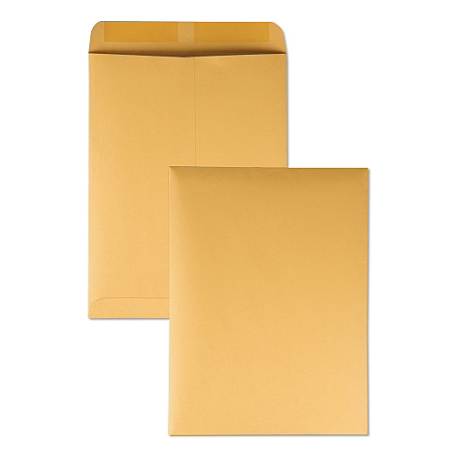 Quality Park Catalog Envelope, #12 1/2, Square Flap, Gummed Closure, 9.5 x 12.5, Brown Kraft, 250/Box (41565)