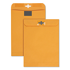 Quality Park Postage Saving ClearClasp Kraft Envelope, #90, Cheese Blade Flap, ClearClasp Closure, 9 x 12, Brown Kraft, 100/Box (43568)